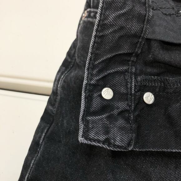 Free People We The Free Jeans Tapered Baggy High Rise Boyfriend Fit Sz 24 Black - Picture 7 of 11